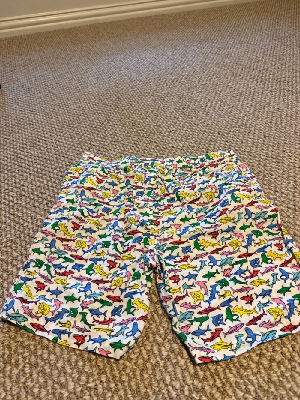Mini Boden Cotton Linen Shorts Multi Micro Sharks 12-13Y - Picture 5 of 6